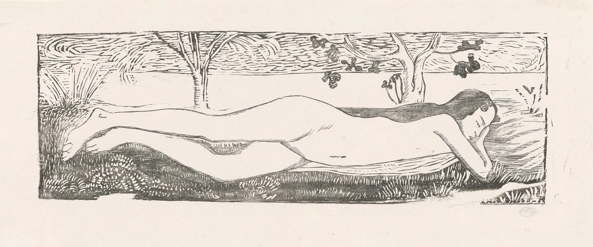 Femme Nue Etendue A Plat Ventre