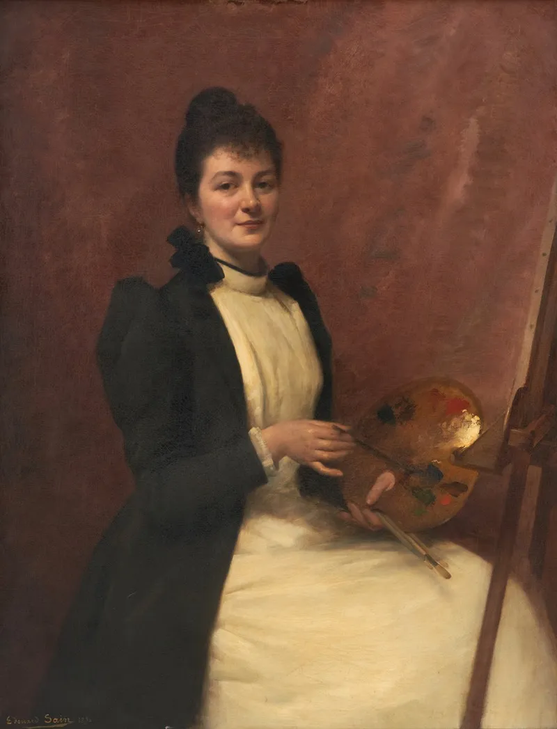 Femme Peintre Wall Art by Edouard Alexandre Sain - High-Resolution Digital Print