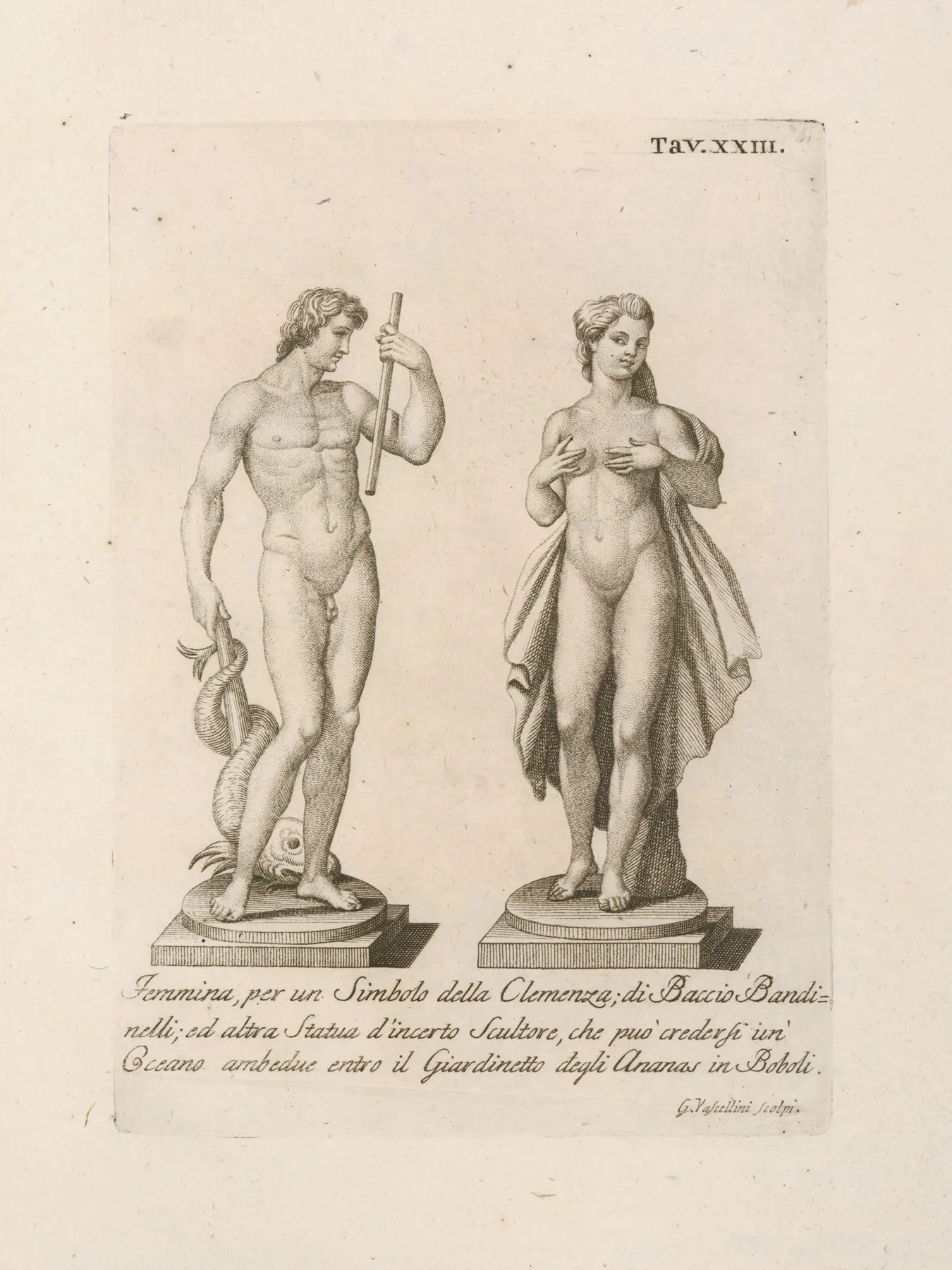 Femmina Per Un Simbolo Della Clemenza Di Baccio Bandinelli Wall Art by Gaetano Vascellini - High-Resolution Digital Print