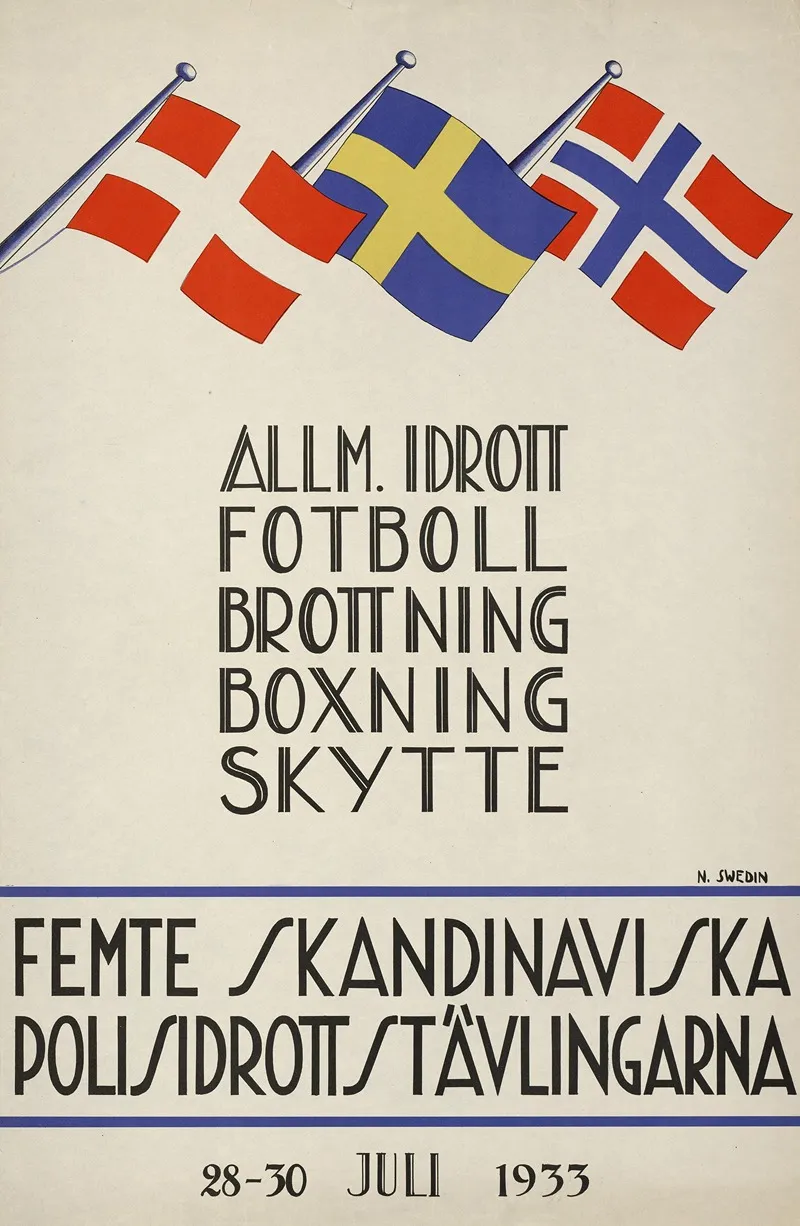Femte Skandinaviska Polisidrottstavlingarna Wall Art by N. Swedin - High-Resolution Digital Print