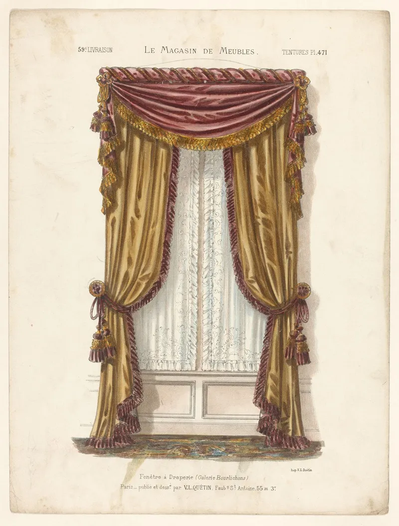 Fenetre A Draperie Galerie Bourlichons Wall Art by Victor Léon Michel Quétin - High-Resolution Digital Print