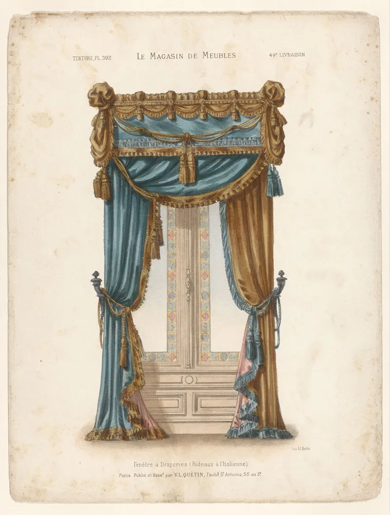 Fenetre A Draperies Rideaux A Litalienne Wall Art by Victor Léon Michel Quétin - High-Resolution Digital Print