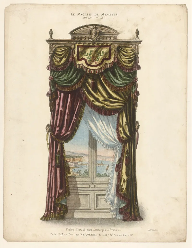 Fenetre Henri Ii Demi Lambrequin A Draperies Wall Art by Victor Léon Michel Quétin - High-Resolution Digital Print