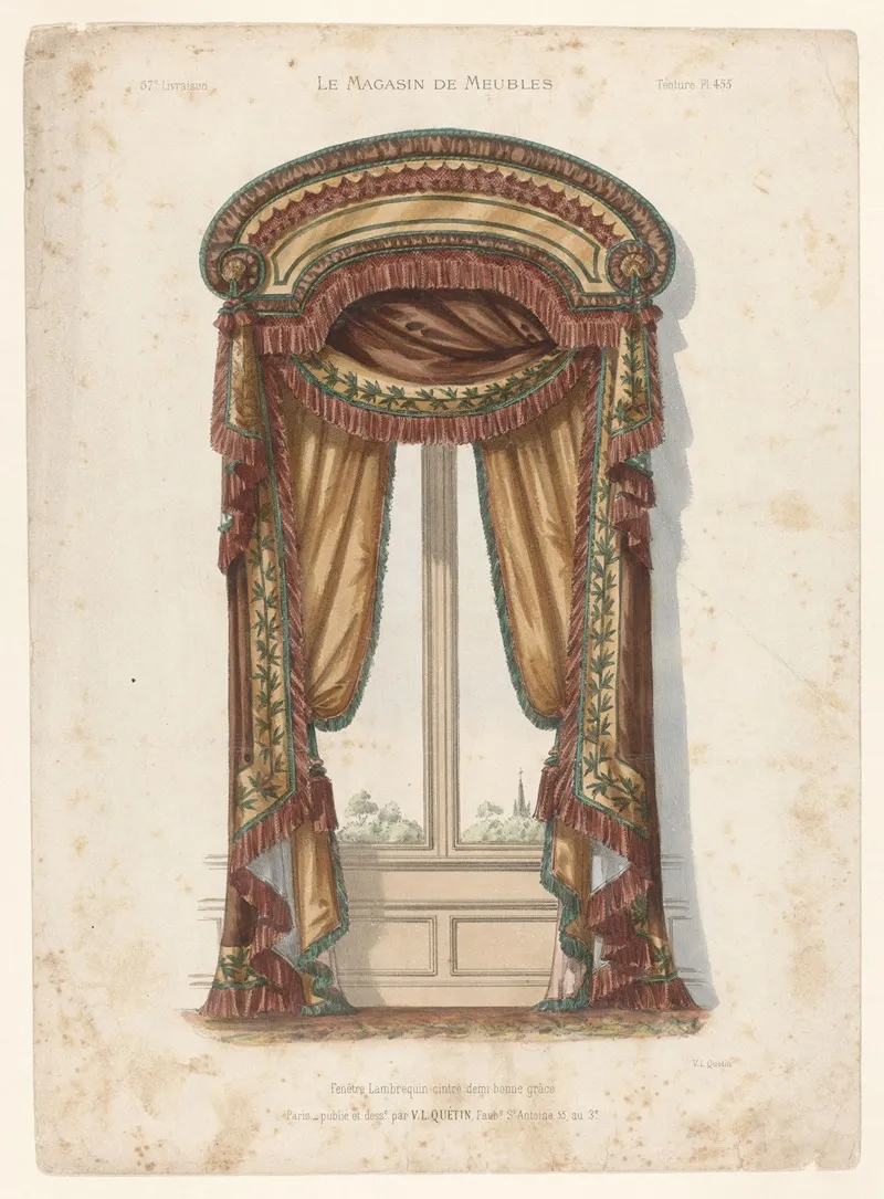 Fenetre Lambrequin Cintre Demi Bonne Grace Wall Art by Victor Léon Michel Quétin - High-Resolution Digital Print