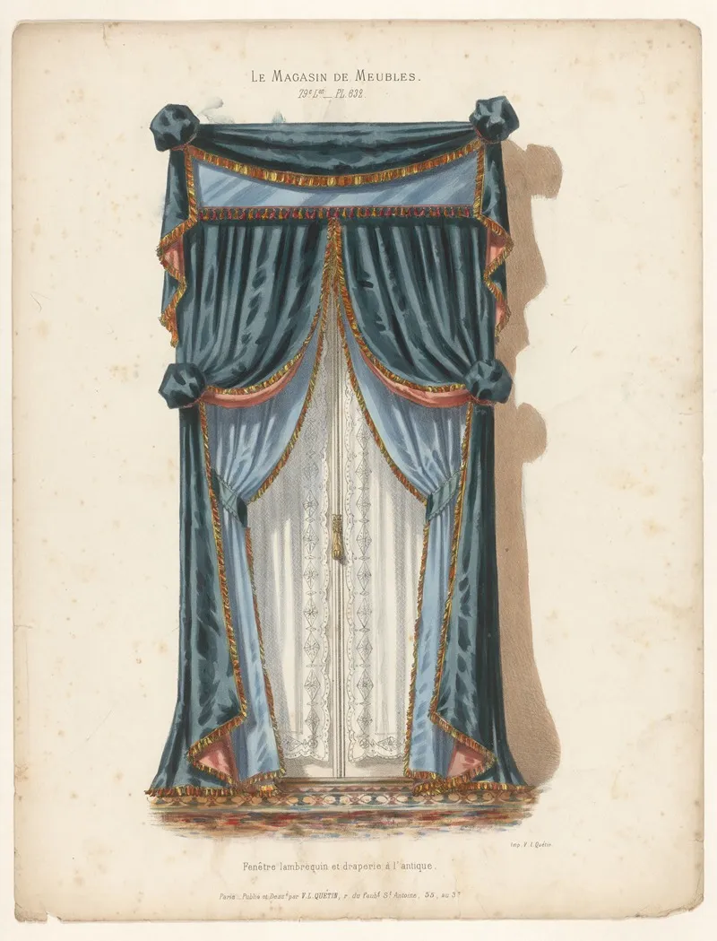 Fenetre Lambrequin Et Draperie A Lantique Wall Art by Victor Léon Michel Quétin - High-Resolution Digital Print