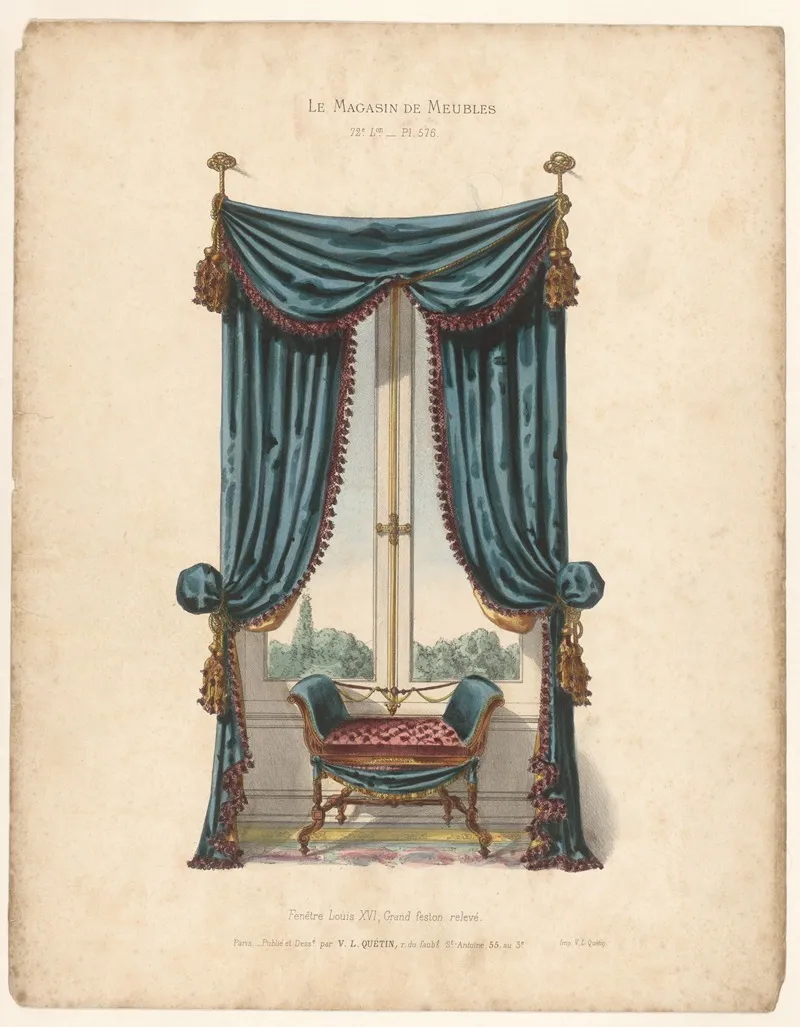 Fenetre Louis Xvi Grand Feston Releve Wall Art by Victor Léon Michel Quétin - High-Resolution Digital Print