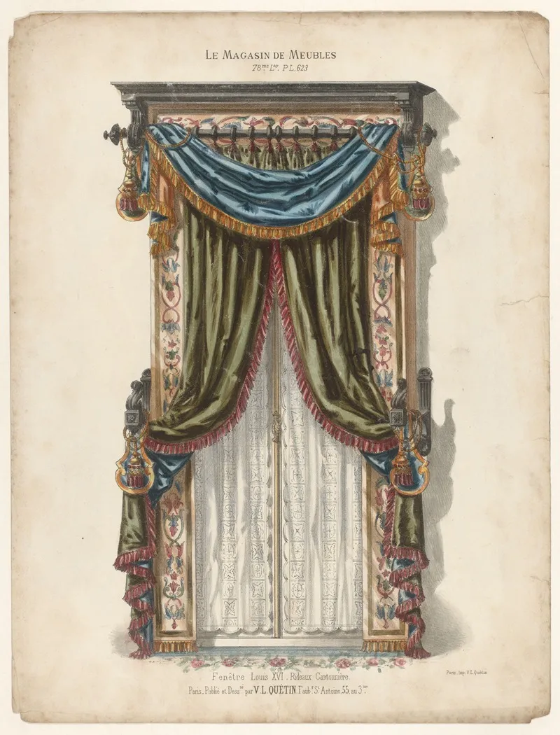 Fenetre Louis Xvi Rideaux Cantonniere Wall Art by Victor Léon Michel Quétin - High-Resolution Digital Print
