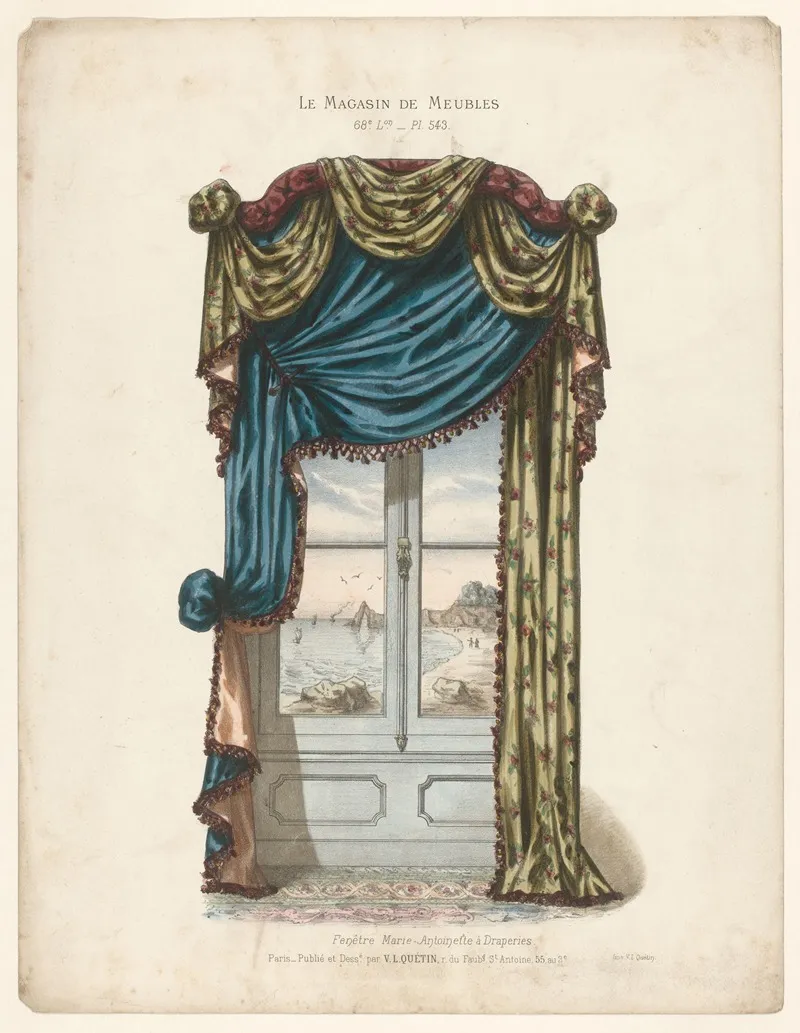 Fenetre Marie Antoinette A Draperies Wall Art by Victor Léon Michel Quétin - High-Resolution Digital Print