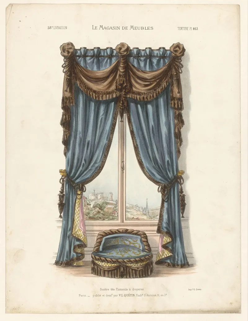 Fenetre Tete Flamande A Draperies Wall Art by Victor Léon Michel Quétin - High-Resolution Digital Print