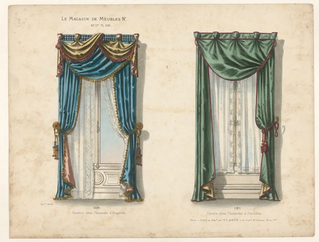Fenetre Tetes Flamandes A Draperies Fenetre Tetes Flamandes A Litalienne Wall Art by Victor Léon Michel Quétin - High-Resolution Digital Print