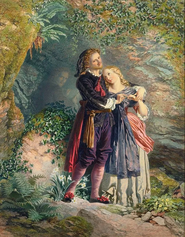 Ferdinand And Miranda From The Tempest Wall Art by Henry Anelay - High-Resolution Digital Print