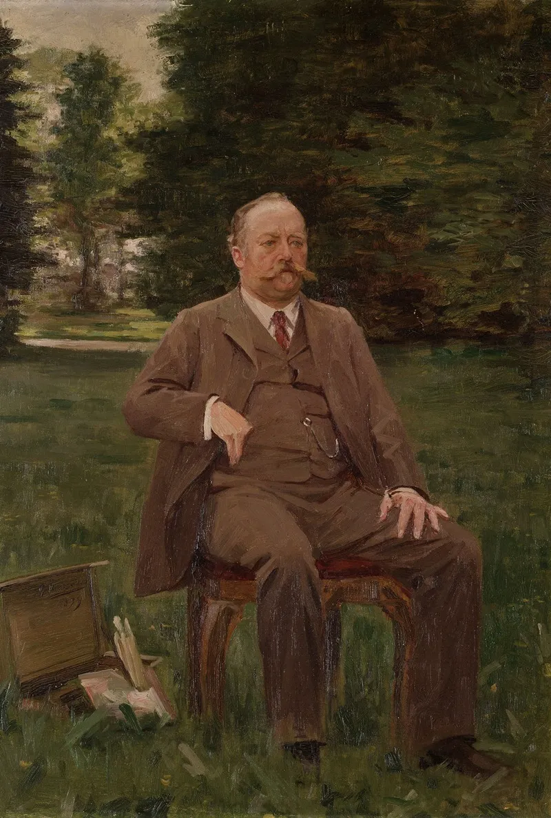 Fernand Scribe In His Garden Wall Art by Gustave Vanaise - High-Resolution Digital Print