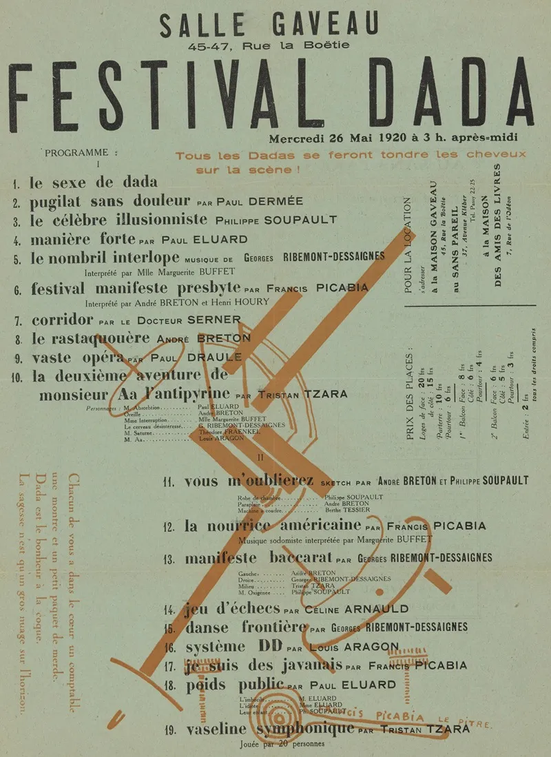 Festival Dada Wall Art by Tristan Tzara - High-Resolution Digital Print