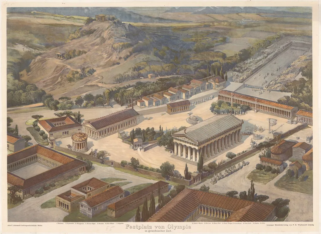 Festplatz Von Olympia In Griekischer Zeit Wall Art by Adolf Lehmann - High-Resolution Digital Print