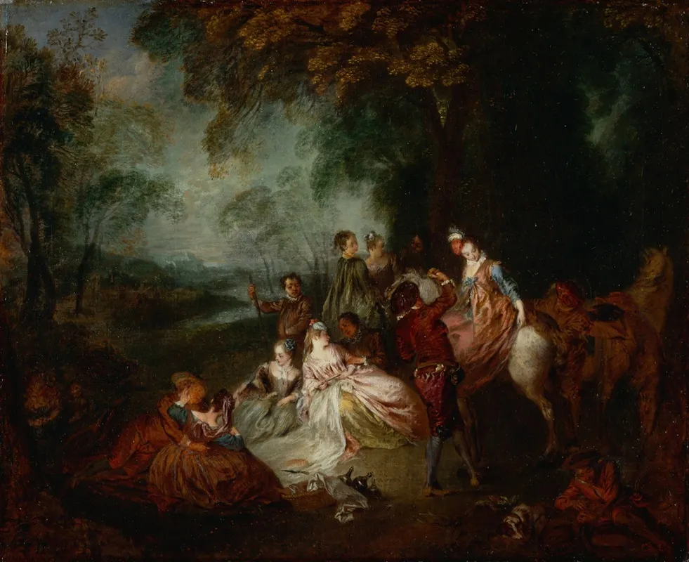 Fete Champetre 4 Wall Art by Jean-Antoine Watteau - High-Resolution Digital Print