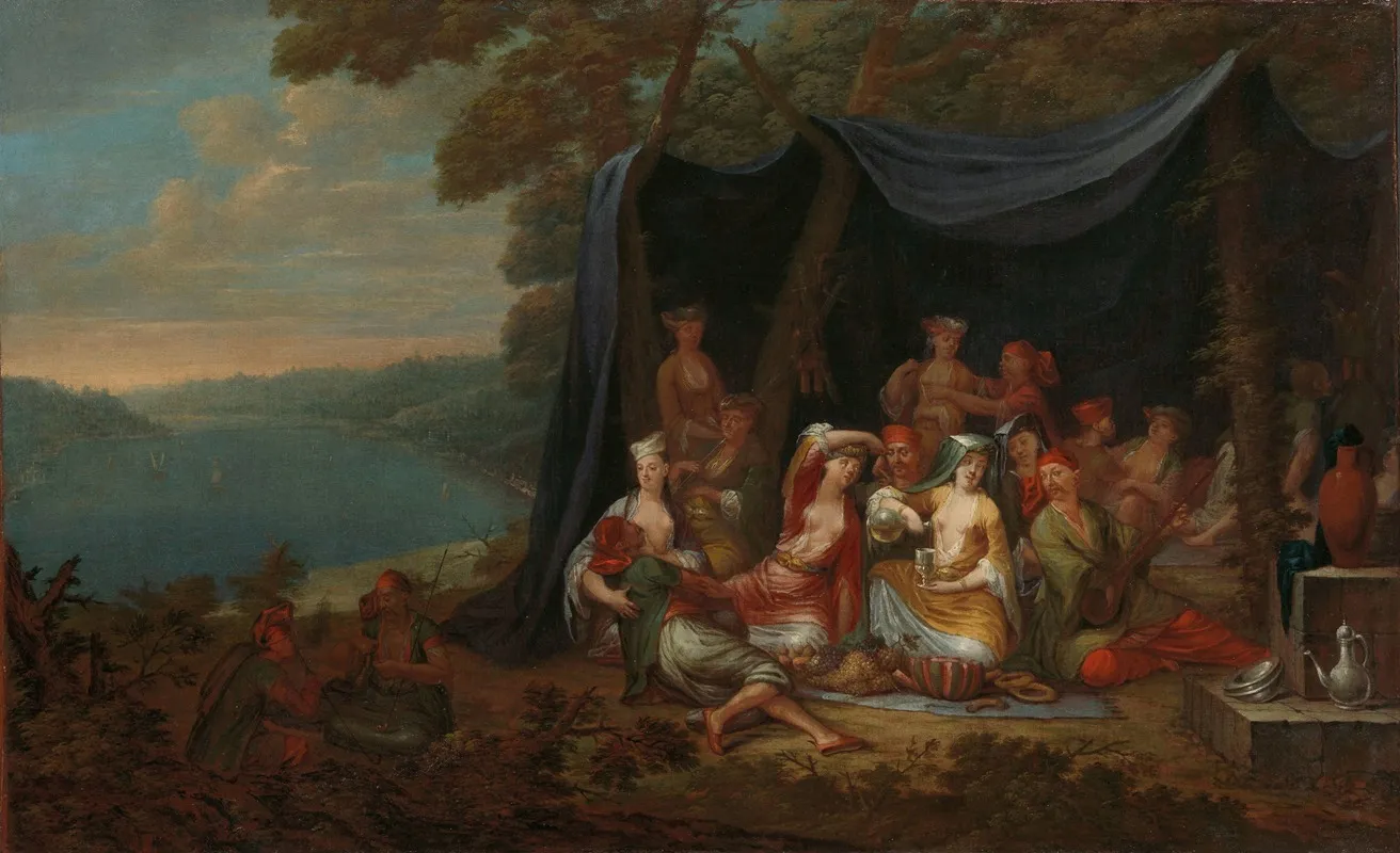Fete Champetre With Turkish Courtiers Under A Tent