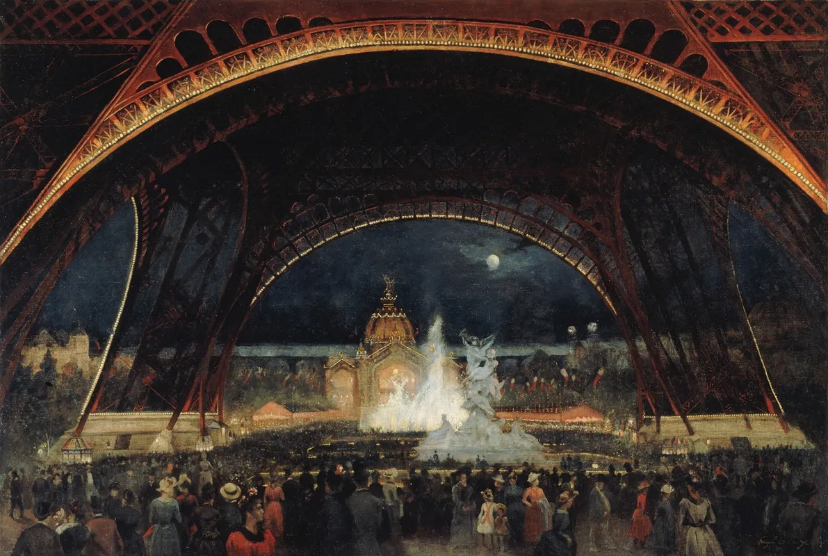 Fete De Nuit A Lexposition Universelle De 1889 Sous La Tour Eiffel