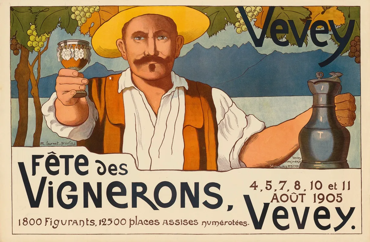 Fete Des Vignerons 1905 Vevey Wall Art by Marguerite Burnat-Provins - High-Resolution Digital Print