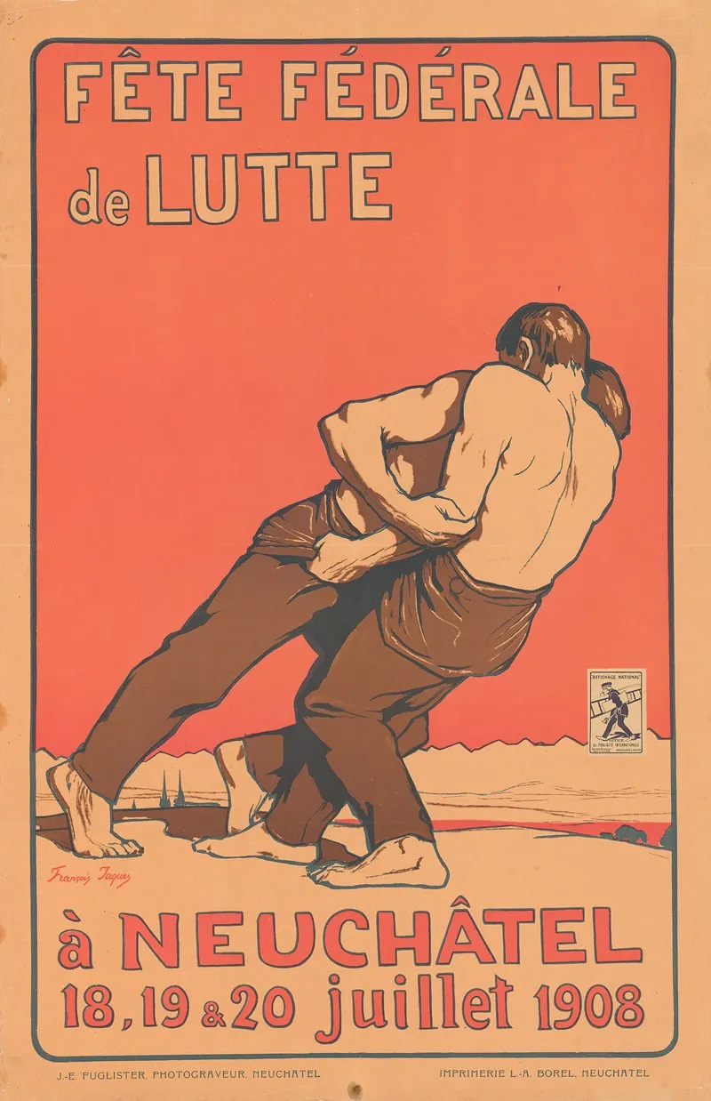 Fete Federale De Lutte Neuchatel Wall Art by François Jaques - High-Resolution Digital Print