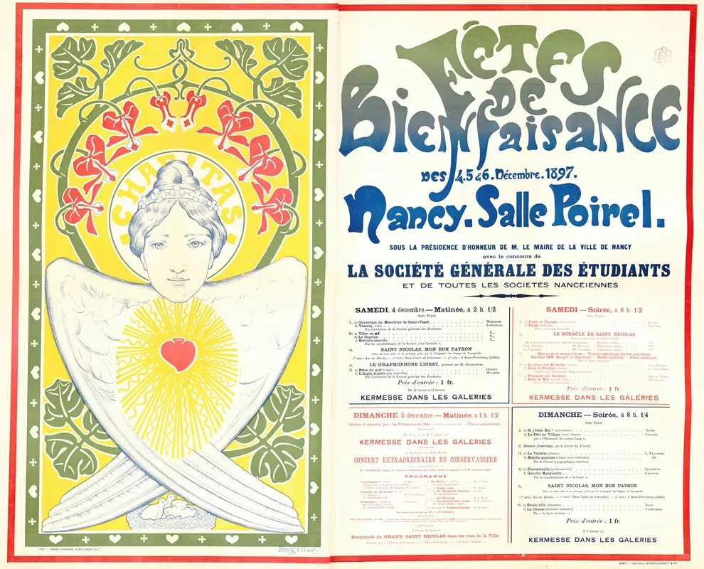 Fetes De Bienfaisance Des 4 5 6 Decembre 1897 Nancy Salle Poirel