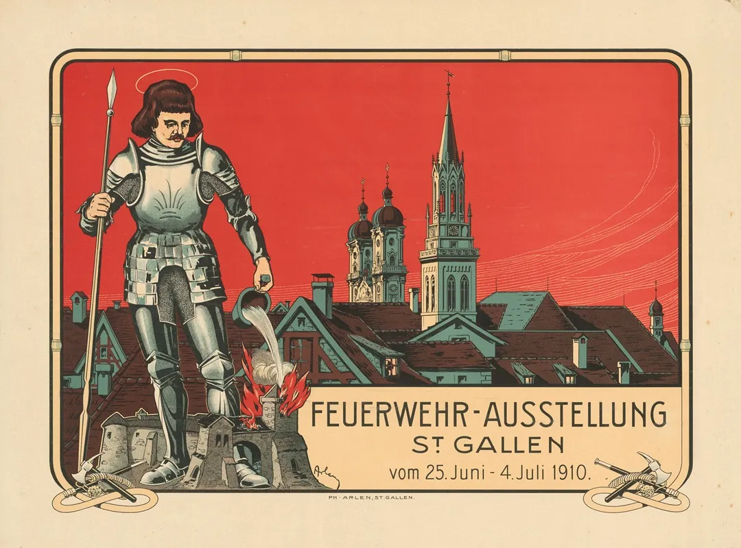 Feuerwehr Ausstellung St Gallen 1910 Wall Art by Philippe Arlen - High-Resolution Digital Print