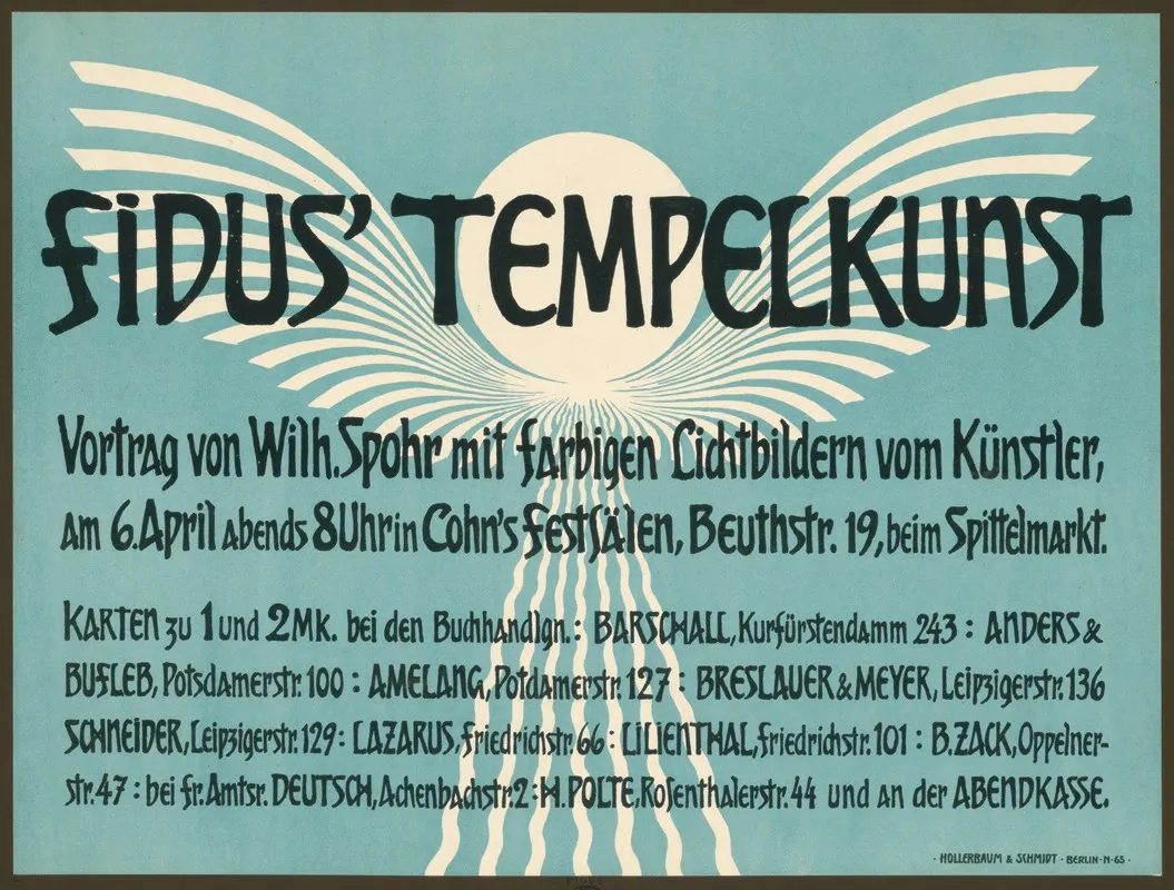 Fidus Tempelkunst Vortrag Von Wilh Spohr Mit Farbigen Lichtbildern Vom Kunstler Wall Art by Hugo Höppener (Fidus) - High-Resolution Digital Print