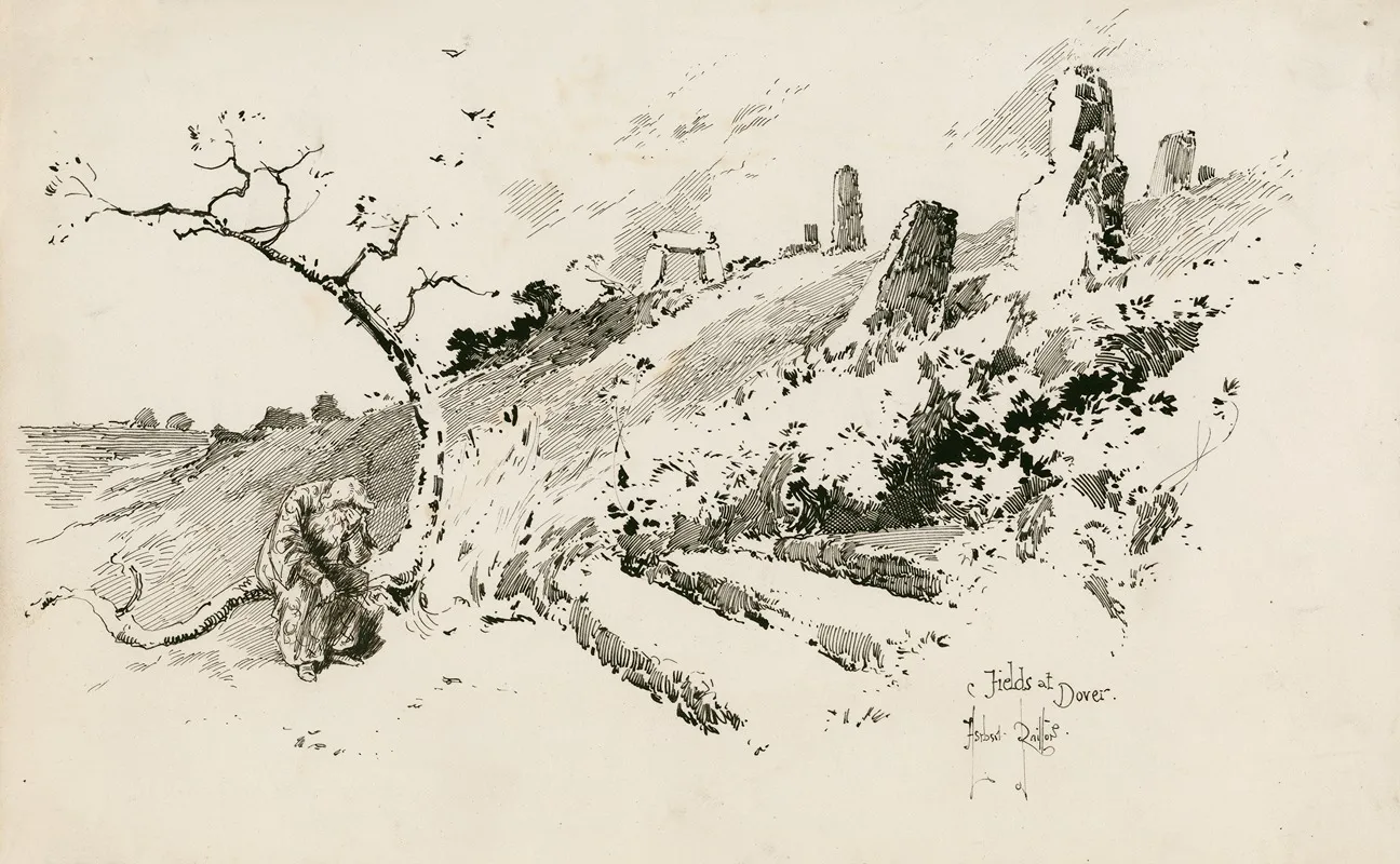 Fields At Dover King Lear Wall Art by Herbert Railton - High-Resolution Digital Print