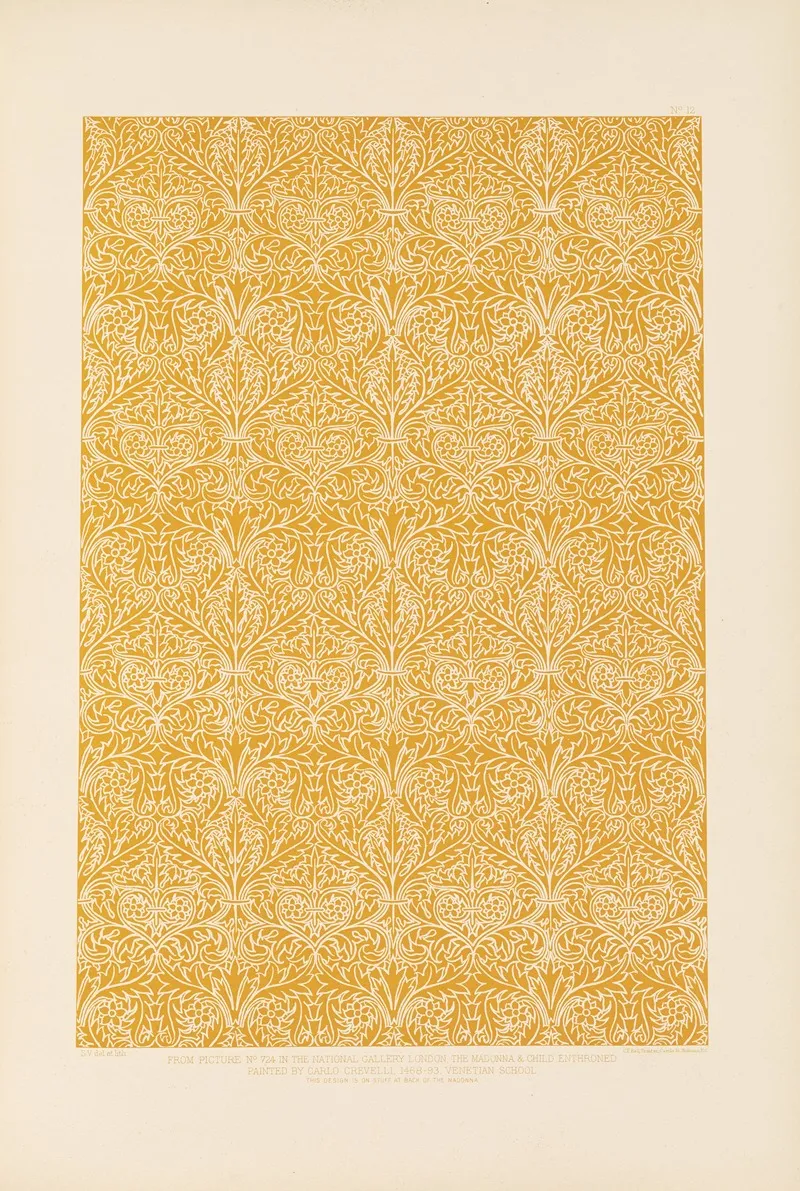 Fifteenth Century Italian Ornament Pl 12 Wall Art by Sydney Vacher - High-Resolution Digital Print