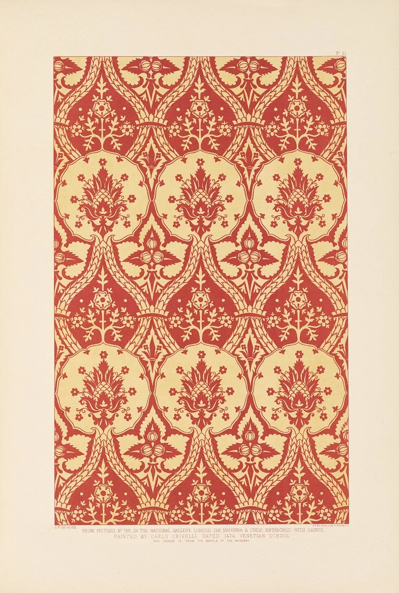 Fifteenth Century Italian Ornament Pl 21 Wall Art by Sydney Vacher - High-Resolution Digital Print