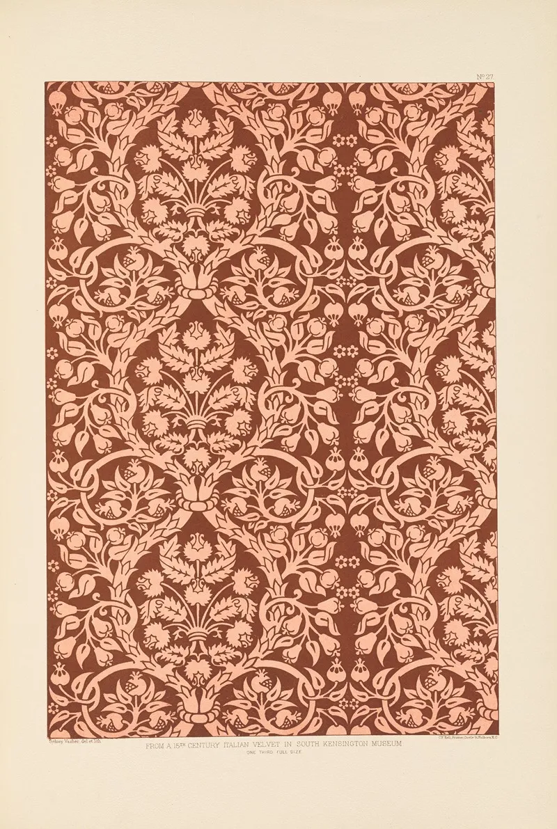 Fifteenth Century Italian Ornament Pl 27 Wall Art by Sydney Vacher - High-Resolution Digital Print