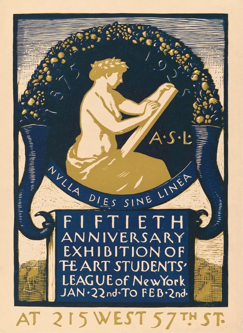 Fiftieth Anniversary Exhibition Of The Art Students League Of New York Wall Art by Arthur Allen Lewis - High-Resolution Digital Print