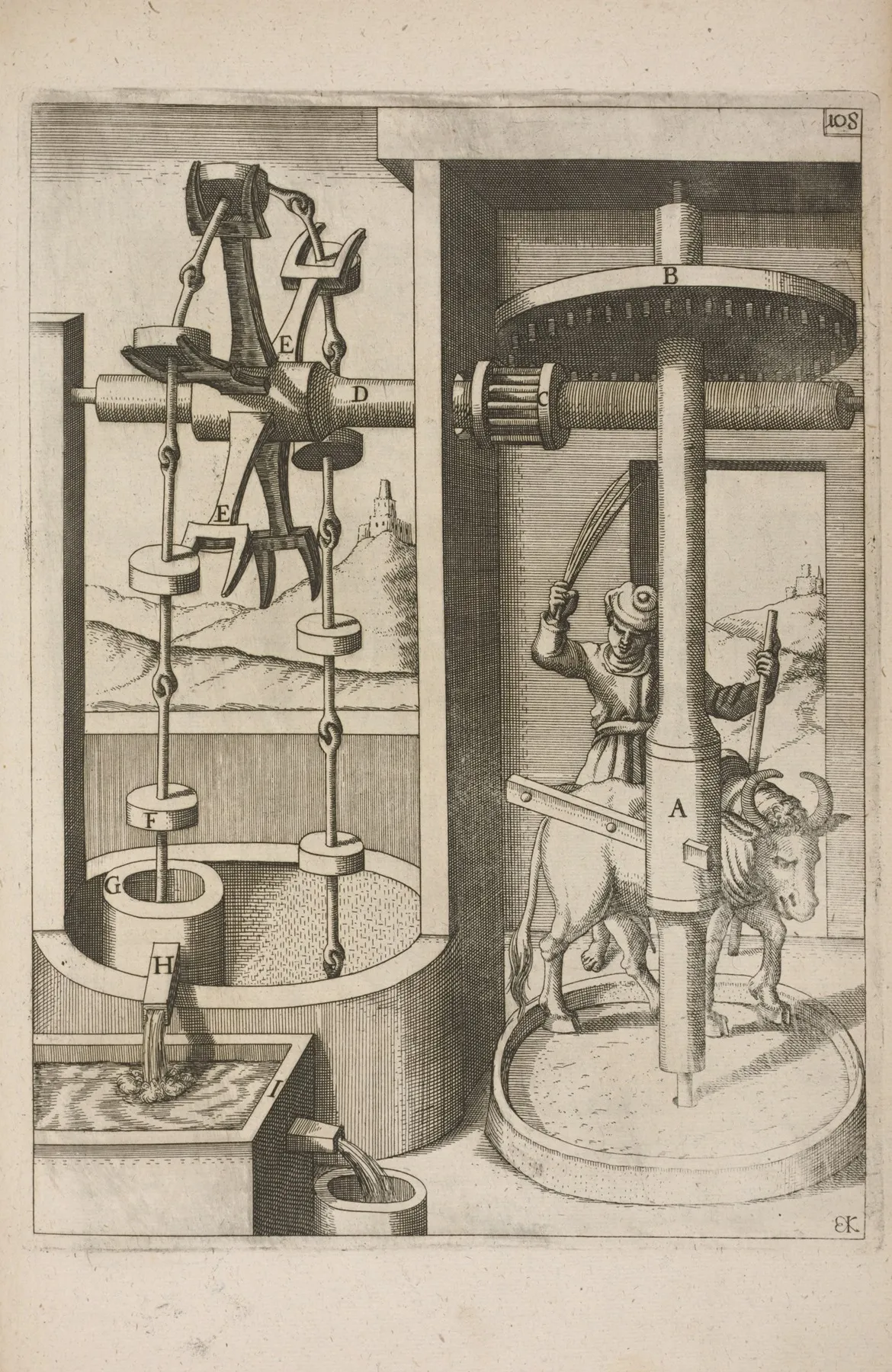 Fig Ciix Hydrotechnema Cum Utribus Wall Art by Georg Andreas Böckler - High-Resolution Digital Print