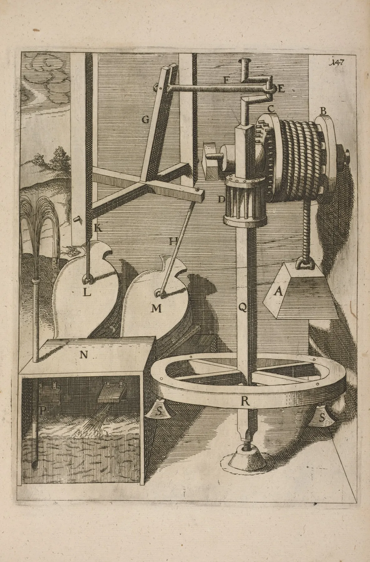 Fig Cxlvii Pneusticum Oragnum Cum Pondere Wall Art by Georg Andreas Böckler - High-Resolution Digital Print