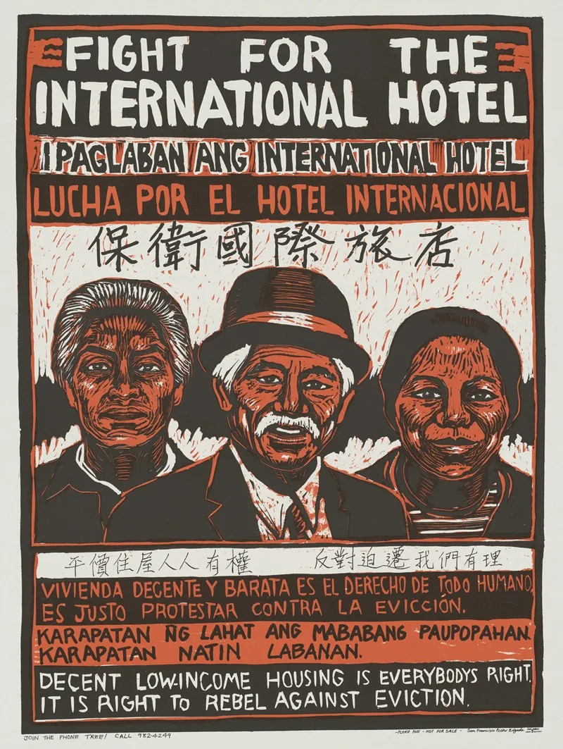 Fight For The International Hotel Decent Low Income Housing Is Everybodys Right It Is Right To Rebel Against Eviction Wall Art by Rachael Romero - High-Resolution Digital Print