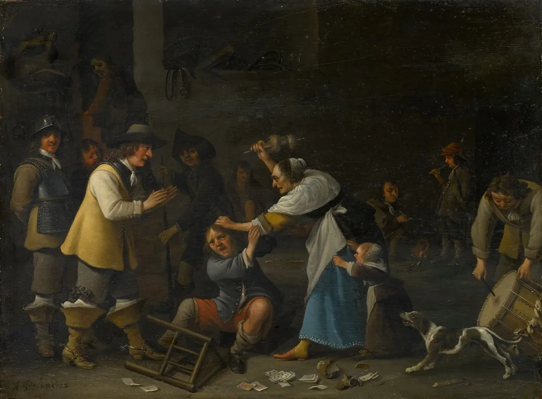 Fight In The Tavern Wall Art by Anthonie Palamedesz. - High-Resolution Digital Print