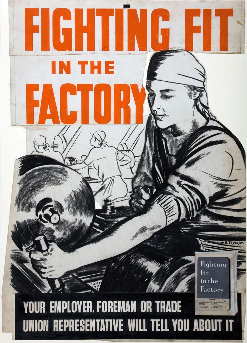 Fighting Fit In The Factory Your Employer Foreman Or Trade Union Representative Will Tell You About It Wall Art by A R Thomson - High-Resolution Digital Print