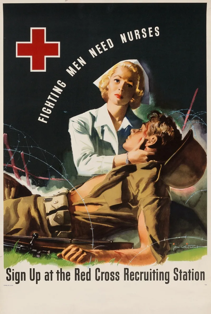 Fighting Men Need Nurses Wall Art by Jon Whitcomb - High-Resolution Digital Print