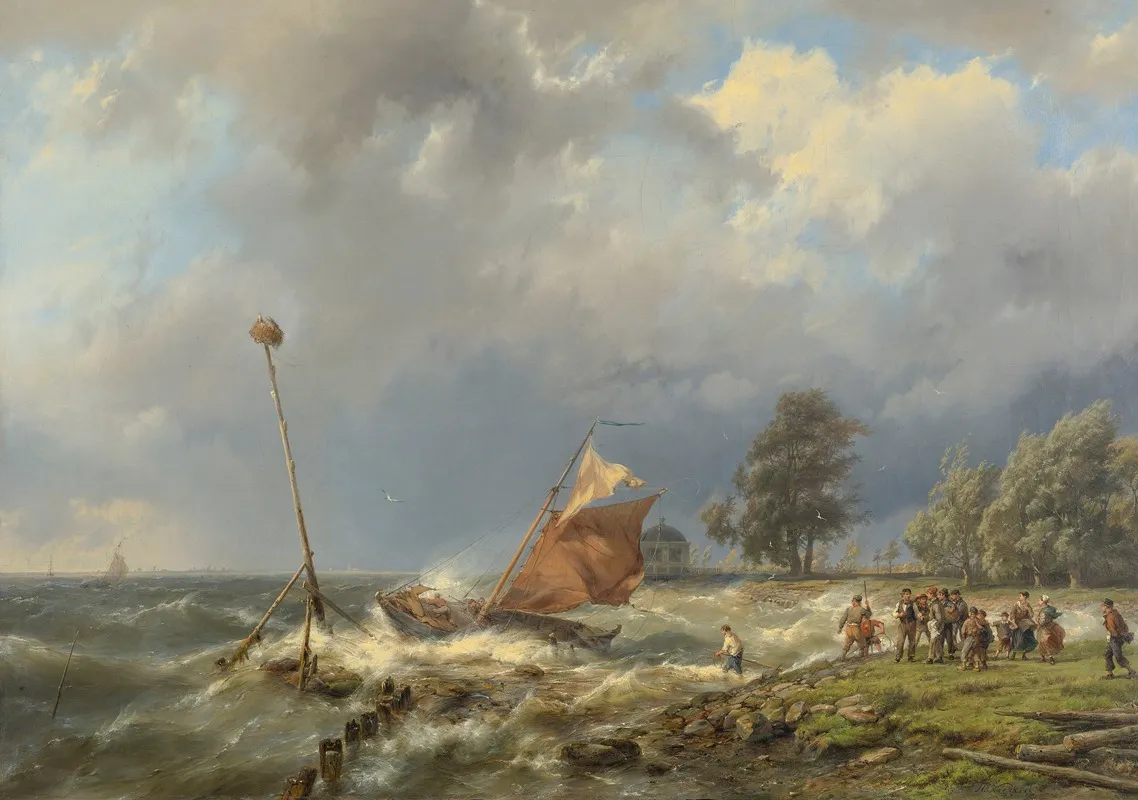 Fighting The Wind Wall Art by Hermanus Koekkoek - High-Resolution Digital Print