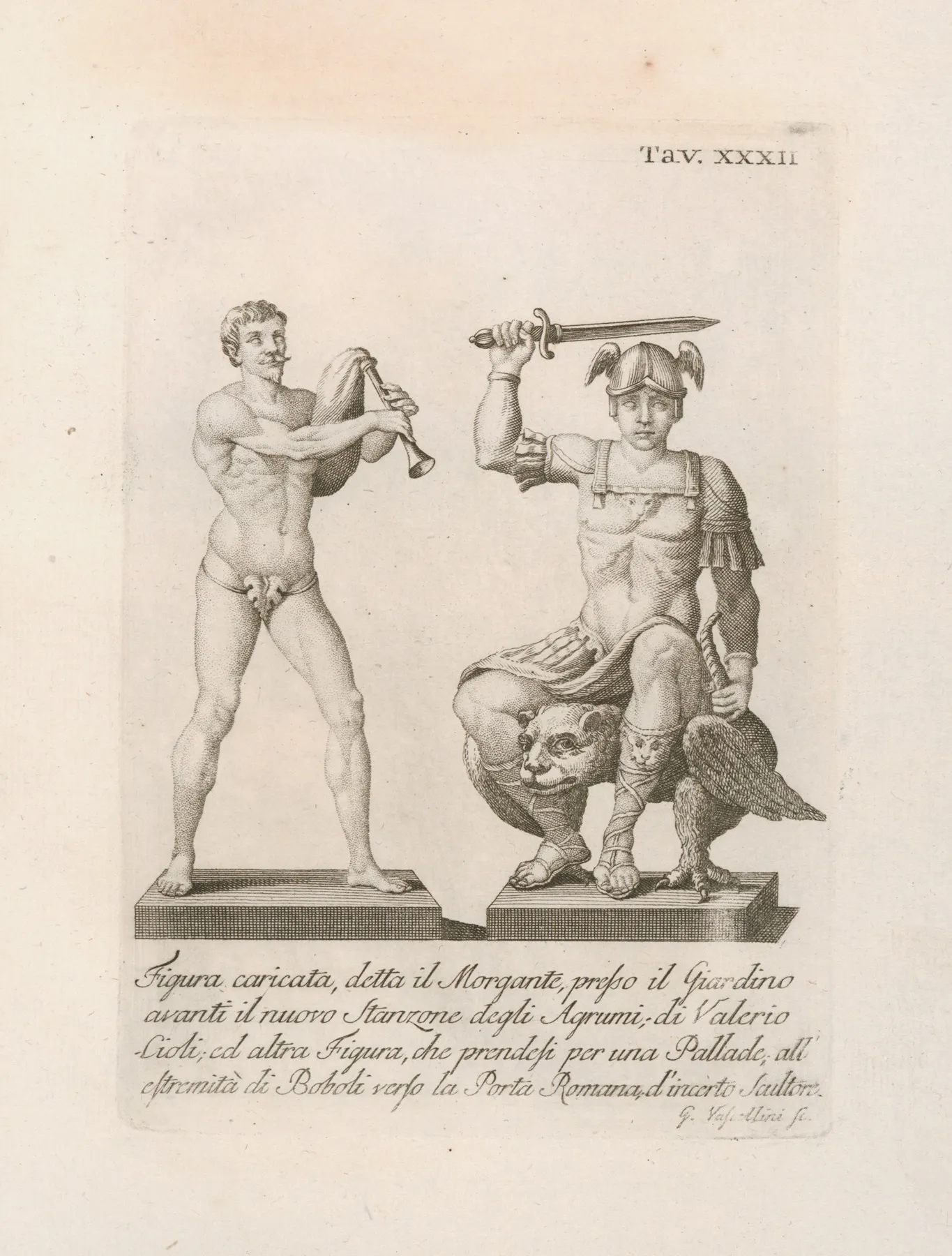 Figura Caricata Detta Il Morgante Presso Il Giardino Avanti Il Nuovo Stanzone Degli Agrumi Di Valerio Cioli Wall Art by Gaetano Vascellini - High-Resolution Digital Print