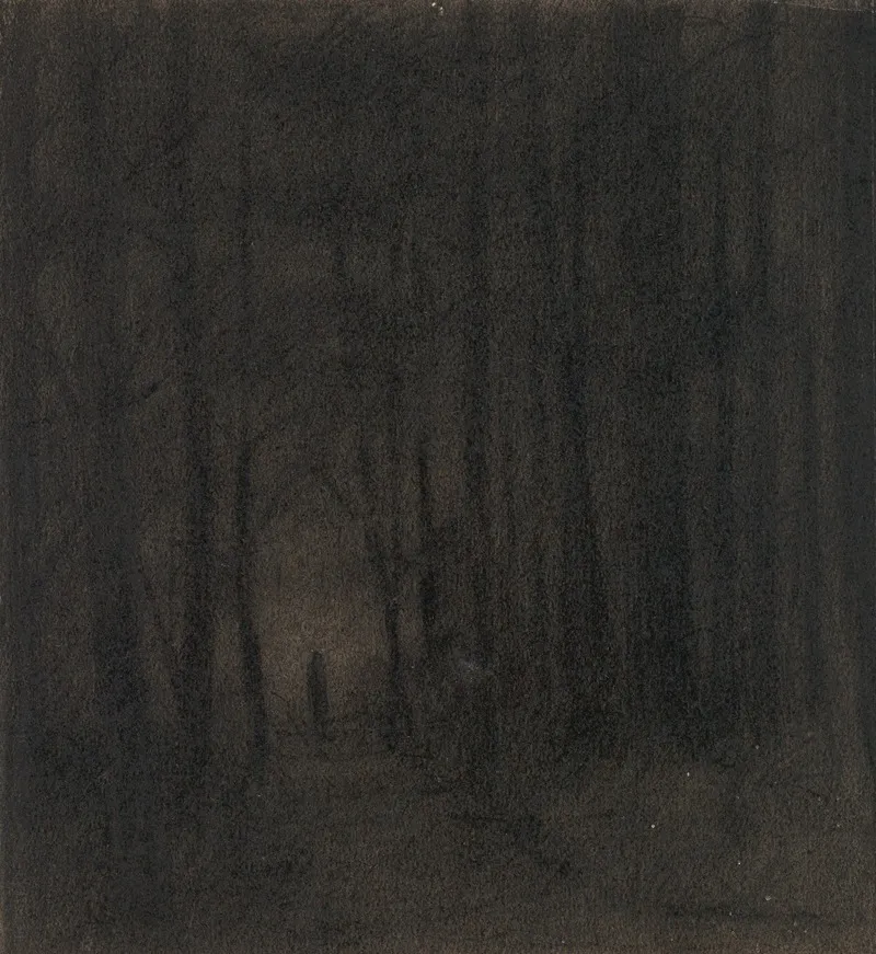 Figure In A Dark Wood Wall Art by Herbert Crowley - High-Resolution Digital Print