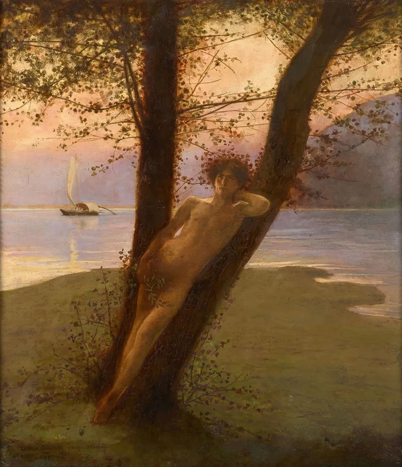 Figure Mythologique Sur Une Ile Wall Art by Gustave-Claude-Etienne Courtois - High-Resolution Digital Print