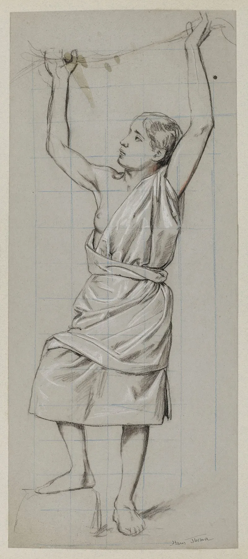 Figure Of Young Woman With Raised Hands