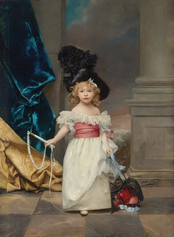 Figure Portrait Of Therese Girard At The Age Of Three Wall Art by Jules-Adolphe Goupil - High-Resolution Digital Print