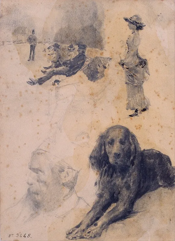 Figure Studies And Study Of Dog