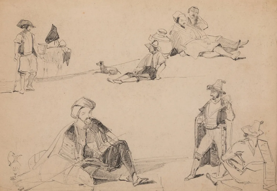 Figure Studies In Costume Wall Art by John Frederick Lewis - High-Resolution Digital Print