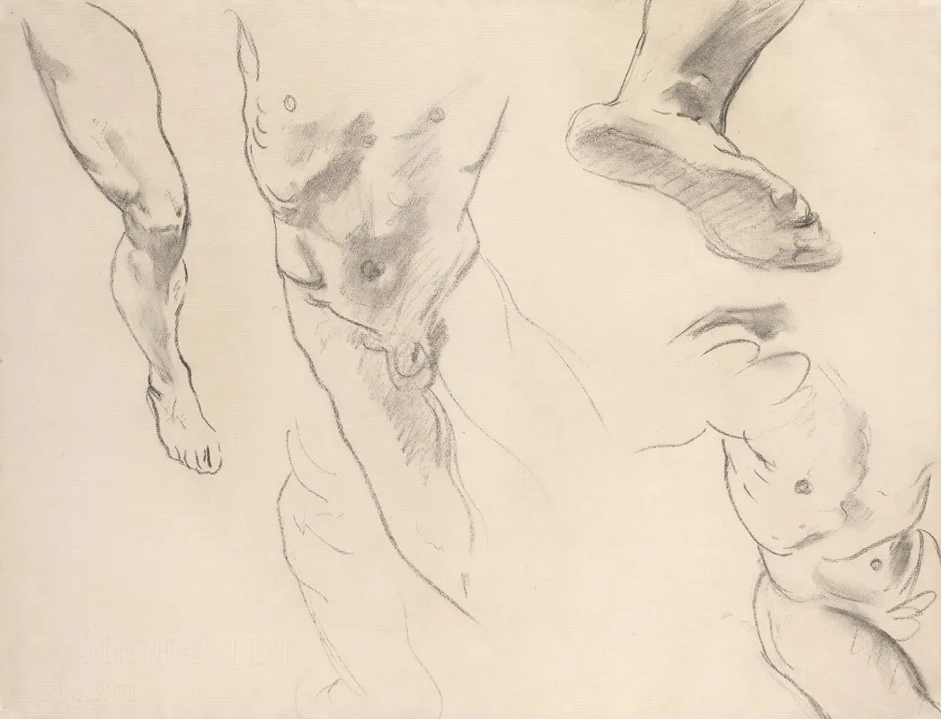 Figure Studies Of A Nude Youth Wall Art by John Singer Sargent - High-Resolution Digital Print