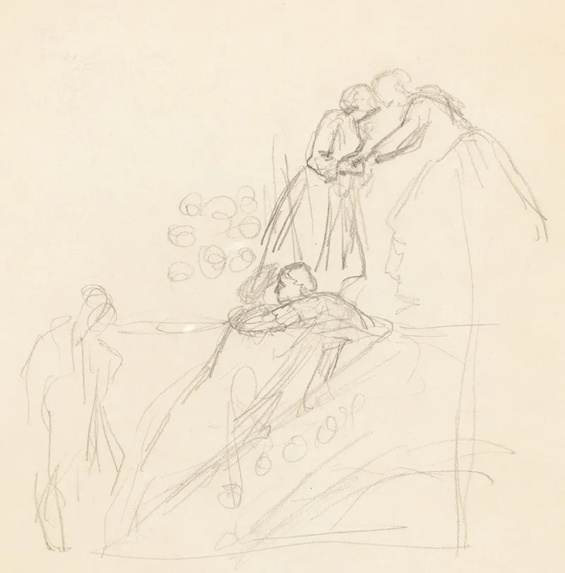 Figure Studies Verso 7 Wall Art by Valentine Cameron Prinsep - High-Resolution Digital Print