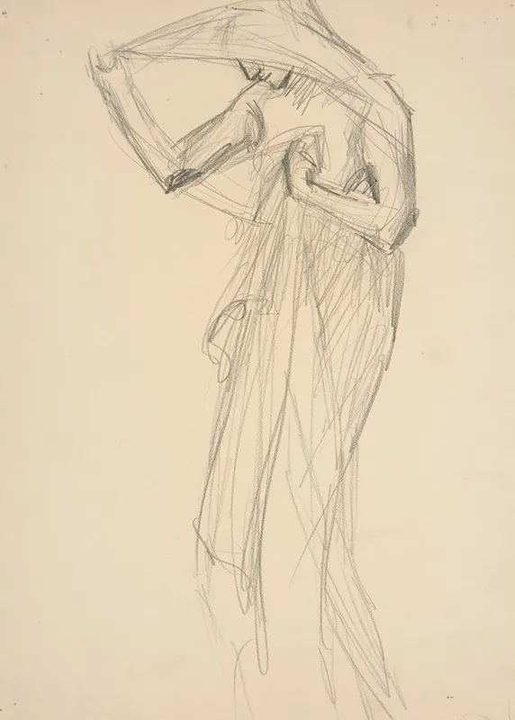 Figure Study For The Hours Sketch For Mural For The State Capitol Building In Harrisburg Pennsylvania 1902 1911