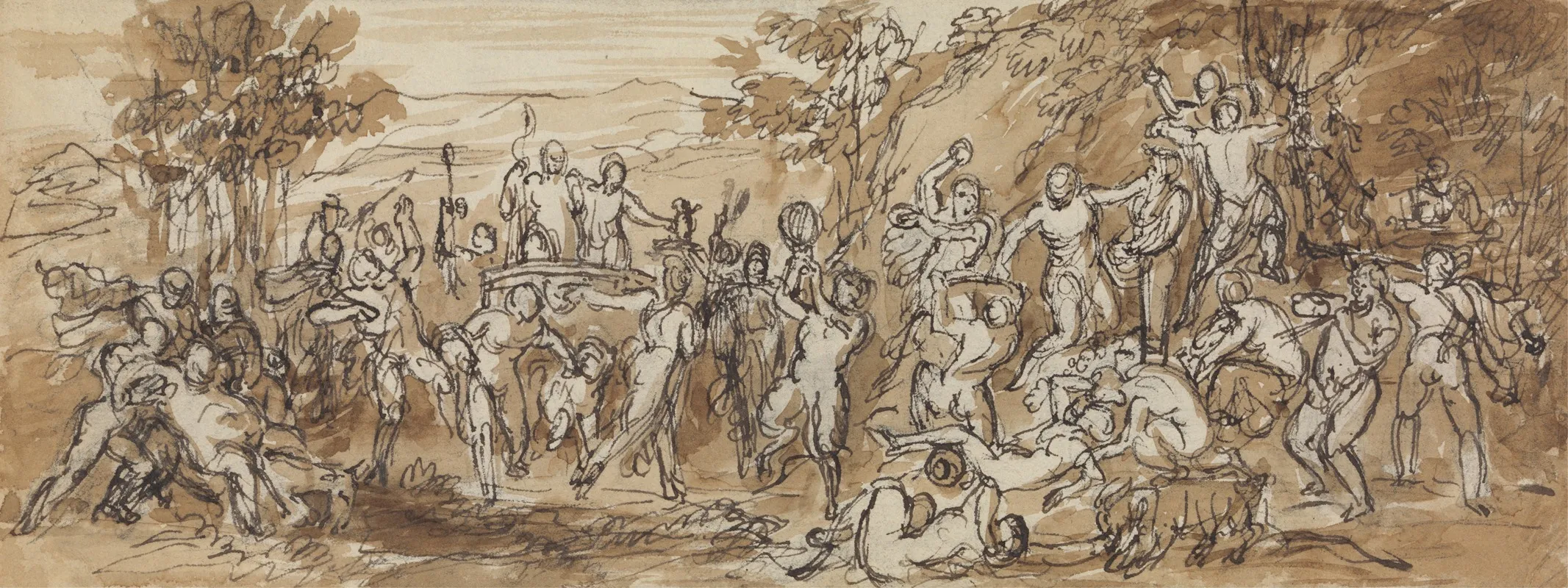 Figure Study Of A Bacchanalia Celebration In A Wooded Landscape 2