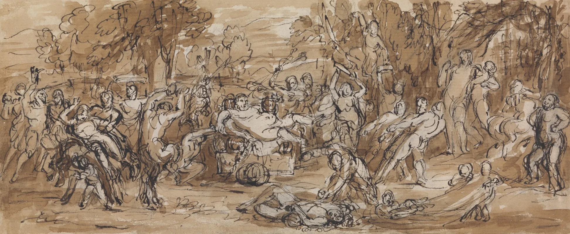 Figure Study Of A Bacchanalia Celebration In A Wooded Landscape 3 Wall Art by Robert Smirke - High-Resolution Digital Print